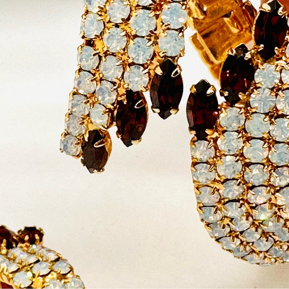 🔥 Vintage Gorgeous Deco Demi Parure Rhinestone Bracelet Set - Picture 8 of 14